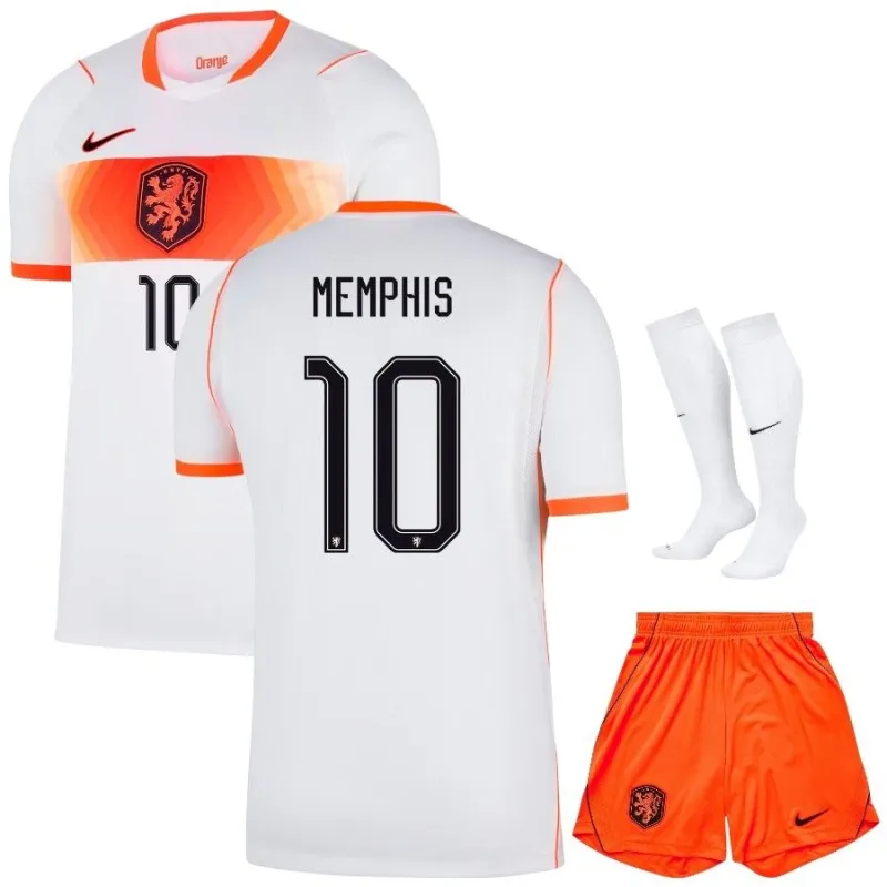 Niederlande MEMPHIS 2026/27 Auswärtstrikot Kinder Weiß