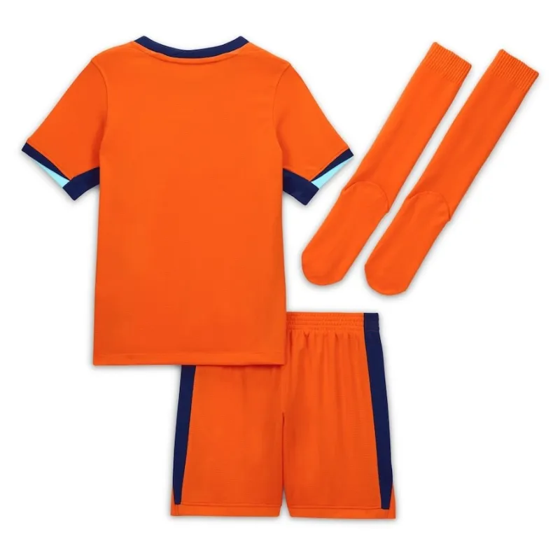 The Netherlands' 2024/25 home kids' football jersey set - orange