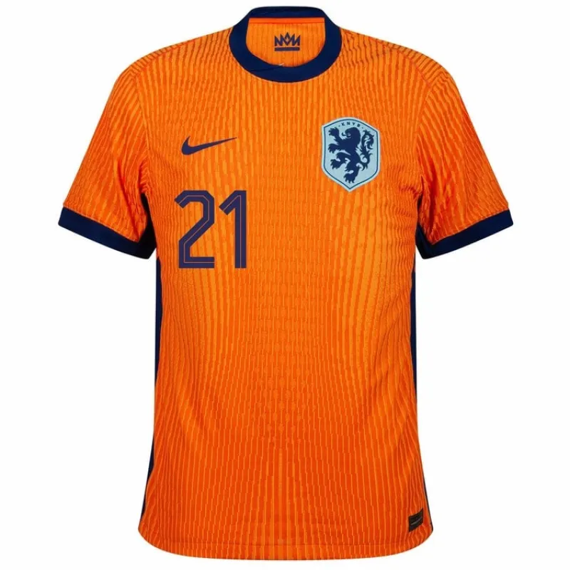 De Jong's Netherlands 2024/25 home football jersey - orange