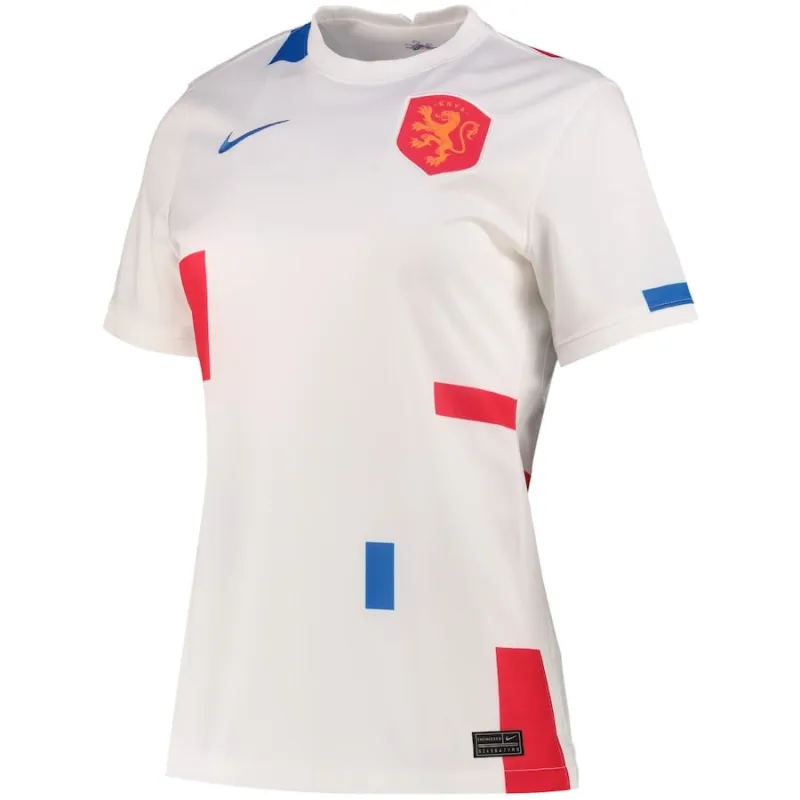 Maglia femminile di trasferta dei Paesi Bassi per la Coppa del mondo di calcio 2022 - bianca