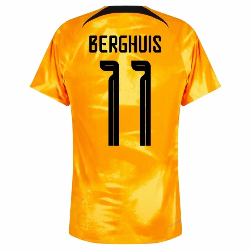 Berghuis' Netherlands 2022 FIFA World Cup home football jersey - orange