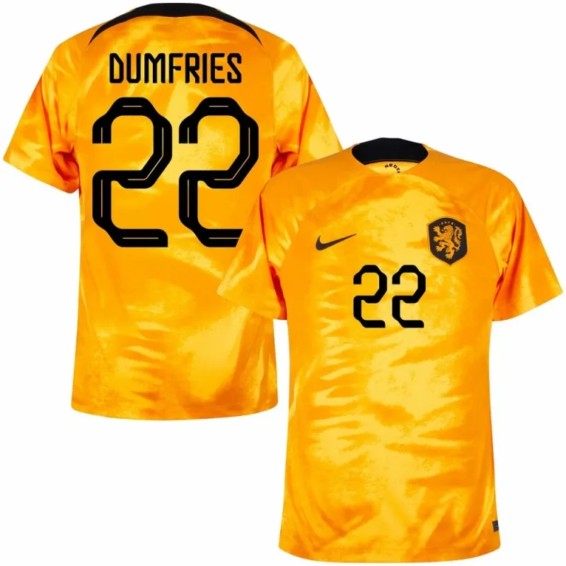 Dumfries' Netherlands 2022 FIFA World Cup home football jersey - orange