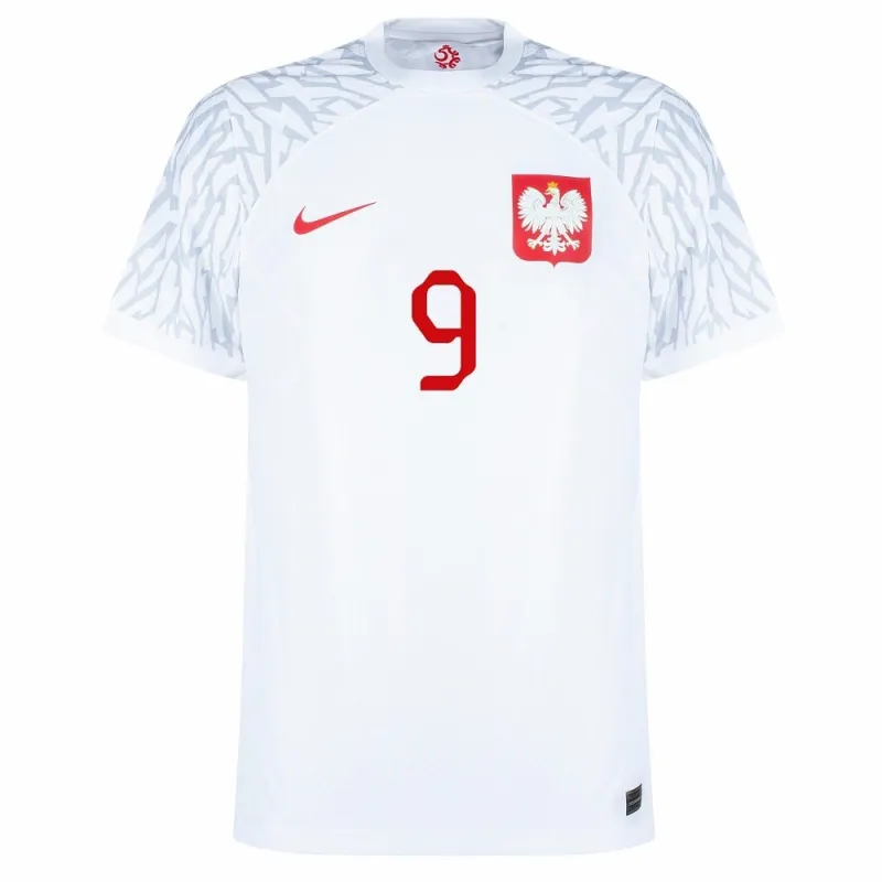 Lewandowski, maglia di casa della Polonia per la Coppa del mondo 2022 - Bianca