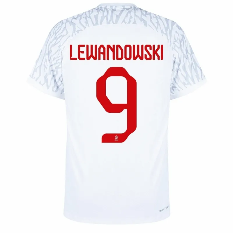 Lewandowski, maglia di casa della Polonia per la Coppa del mondo 2022 - Bianca