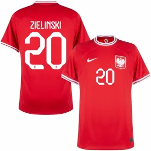 Zielinski's away jersey of Poland for the 2022 World Cup - Red