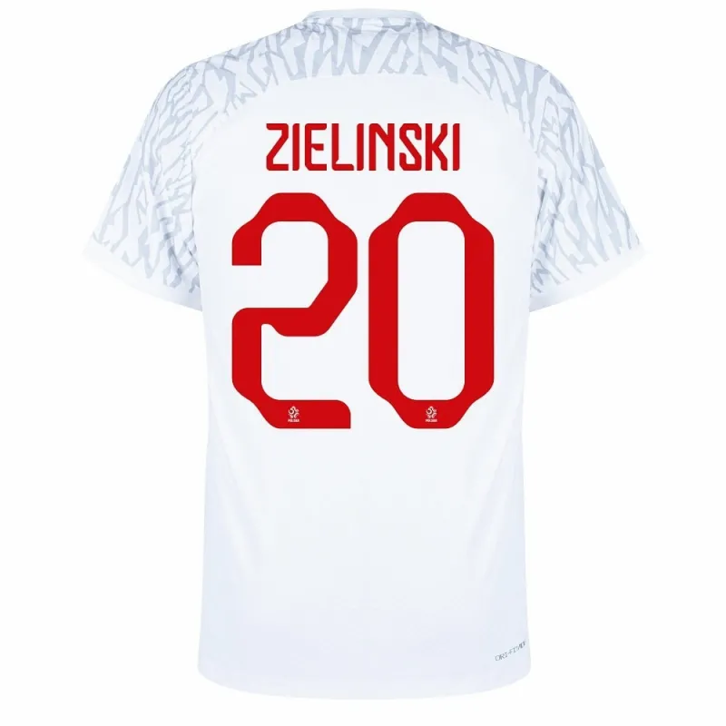 Zielinskis Heimtrikot von Polen für die Weltmeisterschaft 2022 - Weiß