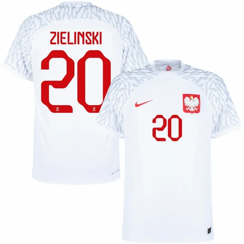 Zielinskis Heimtrikot von Polen für die Weltmeisterschaft 2022 - Weiß