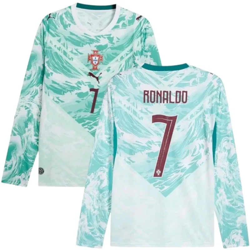 Maillot Extérieur Manche Longue Portugal RONALDO 2026/27 Vert