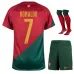 Conjunto de camisetas infantiles de campo de la Copa del Mundo 2022 de Portugal de Ronaldo - Rojo y Verde