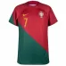 Conjunto de camisetas infantiles de campo de la Copa del Mundo 2022 de Portugal de Ronaldo - Rojo y Verde
