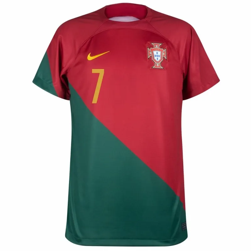 Conjunto de camisetas infantiles de campo de la Copa del Mundo 2022 de Portugal de Ronaldo - Rojo y Verde