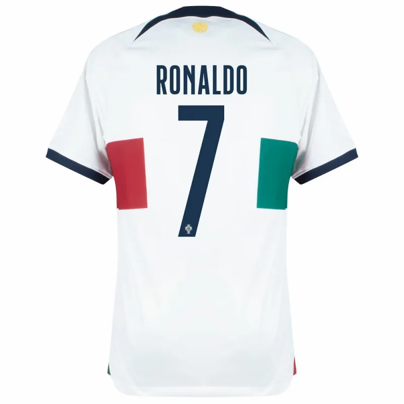 Ronaldo's Portugal 2022 World Cup Away Children's Jersey Set - White