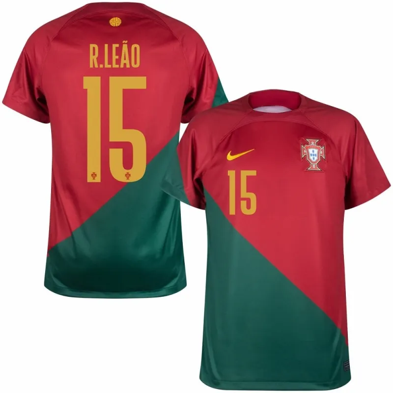 Rafael Leão's Portugal 2022 FIFA World Cup Home Jersey - Red and Green