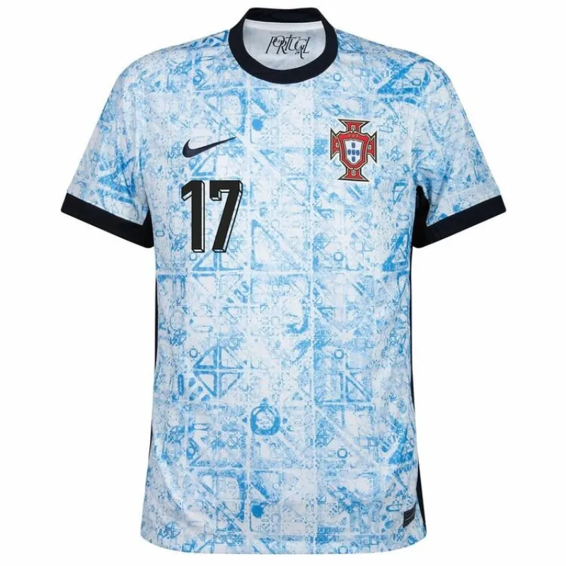 Rafael Leão. Portugals 2024/25 Auswärtstrikot - Weiß