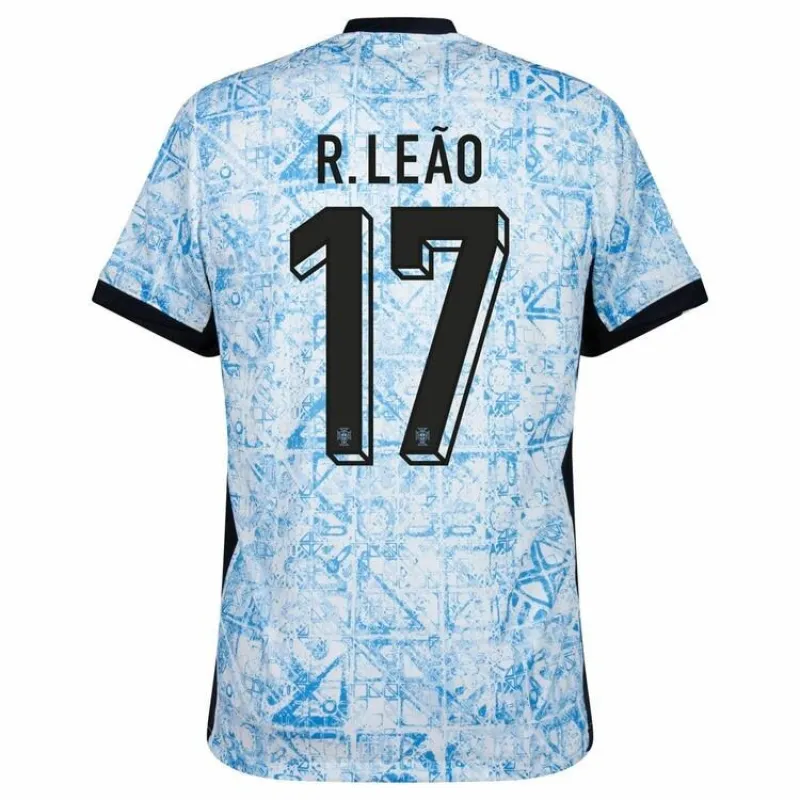 Rafael Leão. Portugals 2024/25 Auswärtstrikot - Weiß