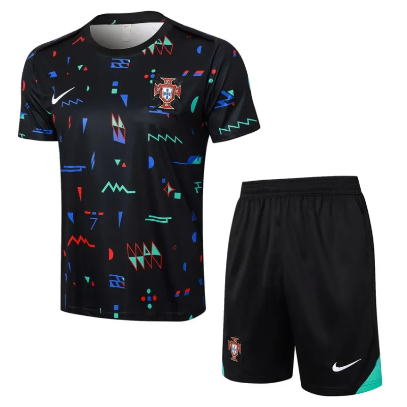 Portugal's 2024/25 training suit + shorts - black pattern