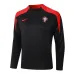 Ropa de deporte de manga larga + pantalones de Portugal 2024/25 - negro
