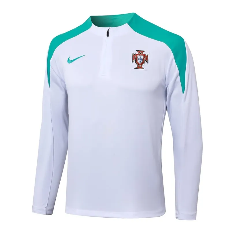 Ropa de deporte de manga larga + pantalones de Portugal 2024/25 - blanco