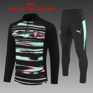 Portugal 2025/26 Kids Sports Set Black Green
