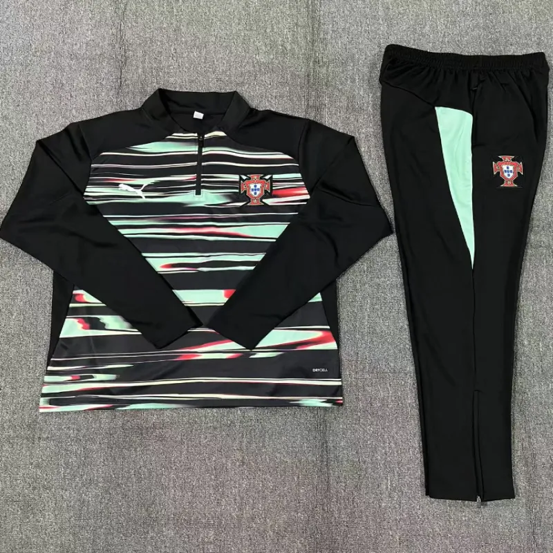 Portugal 2025/26 Kids Sports Set Black Green