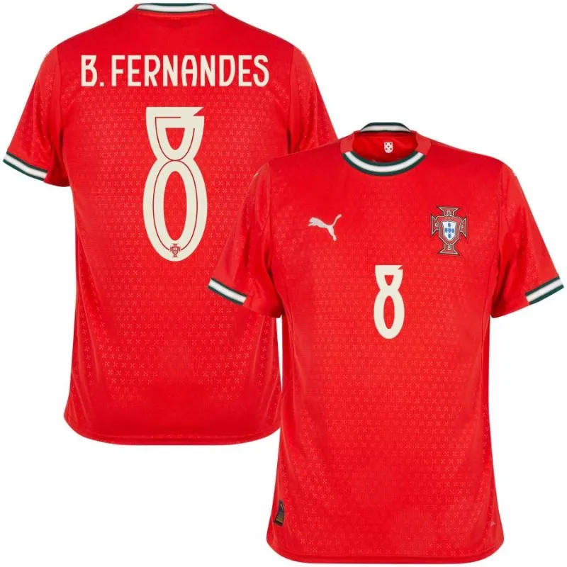 Portugal B. FERNANDES 2025/26 Home Kit - Red