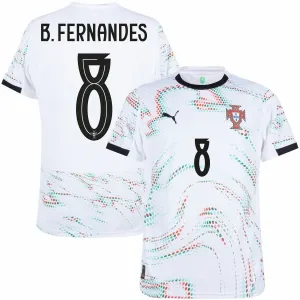 Portugal B.FERNANDES 2025/26 Away Kit - White