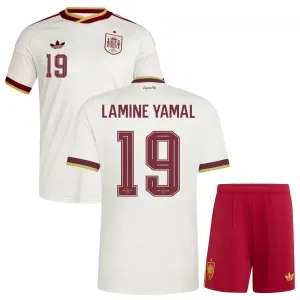Spain LAMINE YAMAL 2026/27 kids away jersey set white