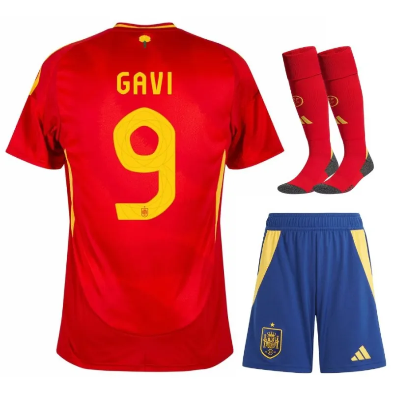 Insieme di maglia per bambini della Spagna di Gavi 2024/25 - Rossa