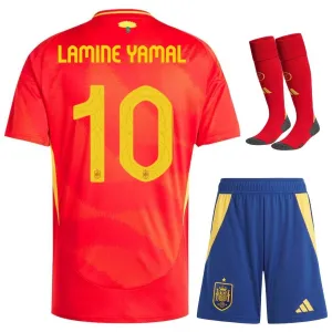 Insieme di maglia per bambini della Spagna di Yamal 2024/25 - Rossa