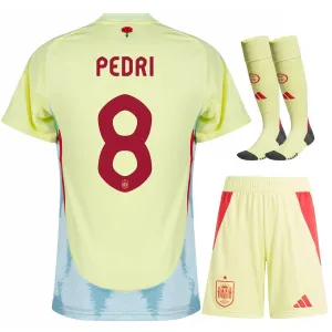 Insieme di maglia per bambini della Spagna di Pedro 2024/25 - Giallo