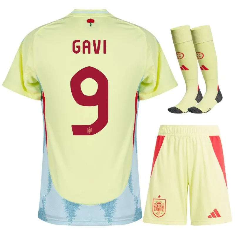 Gavi's Spanien 2024/25 Auswärts-Kinder-Trikotsatz - Gelb
