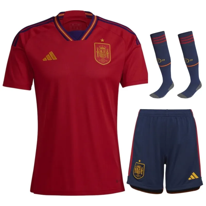 Kit Completo Bambino Spagna Mondiali 2022 Casa - Rosso