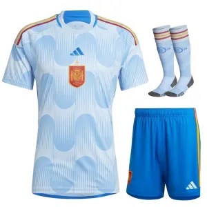 Spain's 2022 World Cup Away Children's Jersey Set - Blue