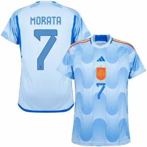 Morata. Spanisches Auswärtstri-kot für die FIFA Weltmeisterschaft 2022 - Blau