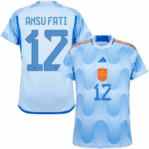 Ansu Fati. Spanisches Auswärtstri-kot für die FIFA Weltmeisterschaft 2022 - Blau