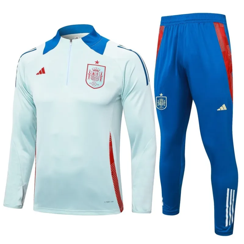 Abbigliamento sportivo a maniche lunghe + pantaloni della Spagna 2024/25 - bianco