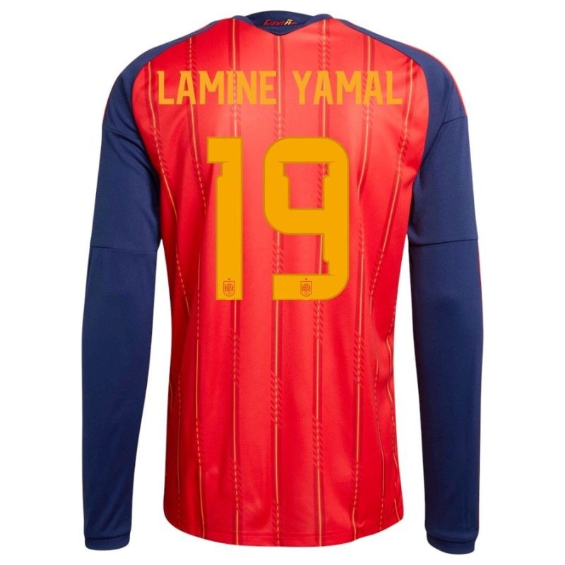 Spain LAMINE YAMAL 2026/27 Home Long Sleeve Jersey - Red