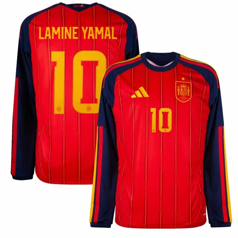 Spanien LAMINE YAMAL 2026/27 Heimtrikot mit langen Ärmeln - Rot