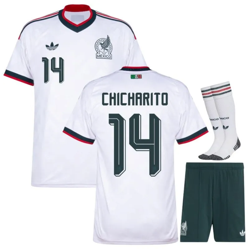 Messico CHICHARITO 2026/27 Maglia Trasferta Bambino Bianco