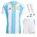 Argentinien 2024/25 Heim Replica Kinder Trikotset - Helle Blau