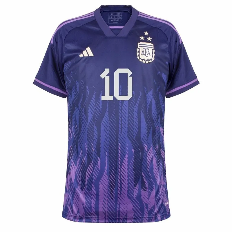 Messi Argentina 2022/23 3 Stars Away Kids Kit - Purple