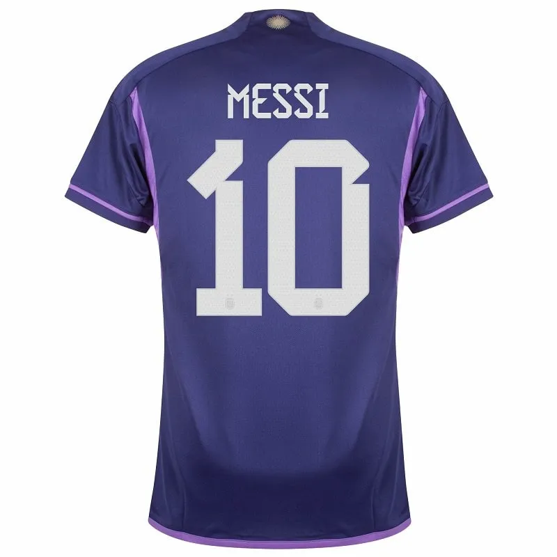 Messi Argentina 2022/23 3 Stars Away Kids Kit - Purple
