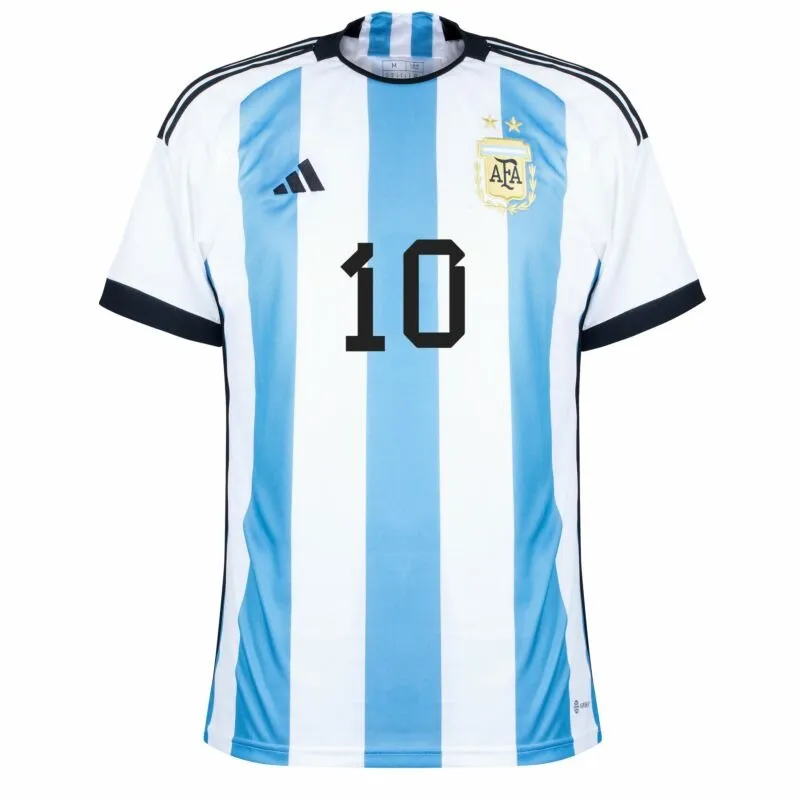 Messi, Argentinien 2022 Weltmeisterschaft Heimtrikot (Himmelblau)