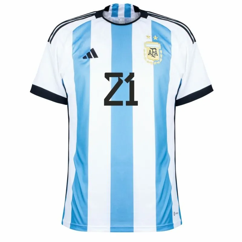 Dybala, Argentinien 2022 Weltmeisterschaft Heimtrikot (Himmelblau)