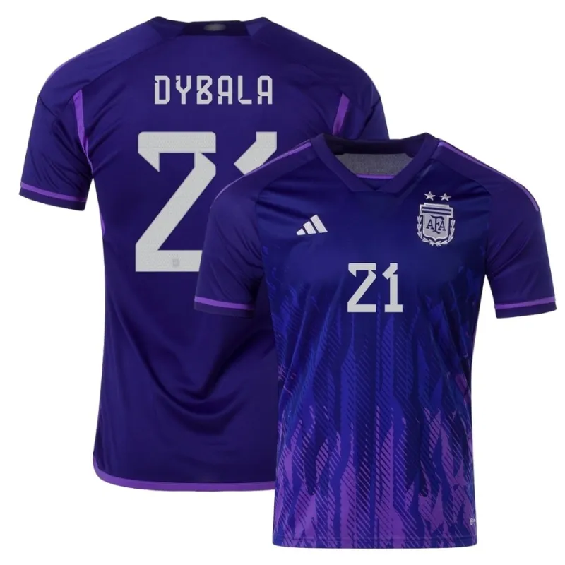 Dybala, Argentinien 2022 Weltmeisterschaft Auswärtstrikot (Blau)