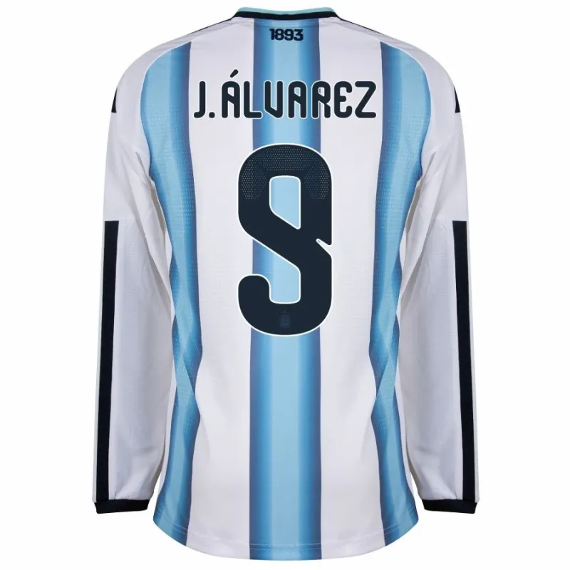 Argentina J.ALVAREZ 2026/27 Home Long Sleeve Jersey - Blue/White