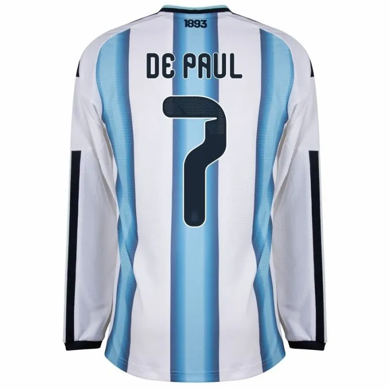 Argentina DE PAUL 2026/27 Camiseta local de manga larga - Azul/Blanca