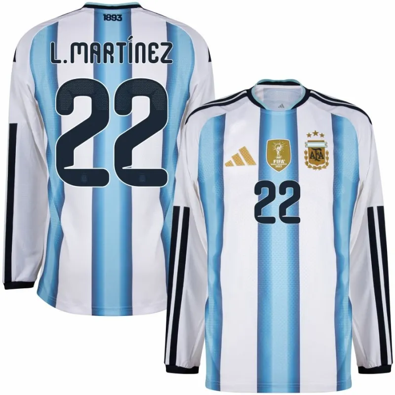 Argentine L.MARTINEZ 2026/27 Maillot domicile à manches longues - Bleu/Blanc