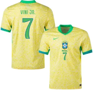 Vini Jr. Brazil 2024/25 Home Jersey, Fan Version, Yellow