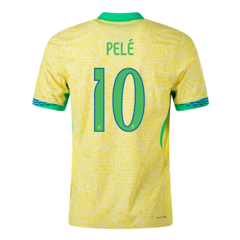 Pelé, Brazil 2024/25 Home Jersey, Fan Edition, Yellow